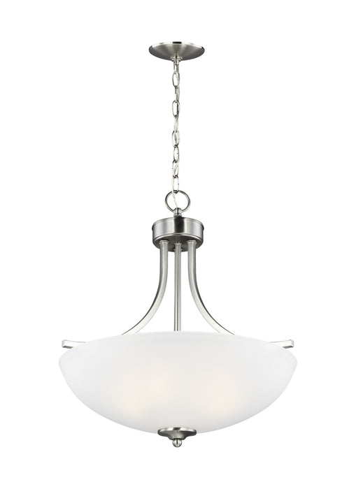 Generation Lighting 6616503-962 Three Light Pendant, Brushed Nickel