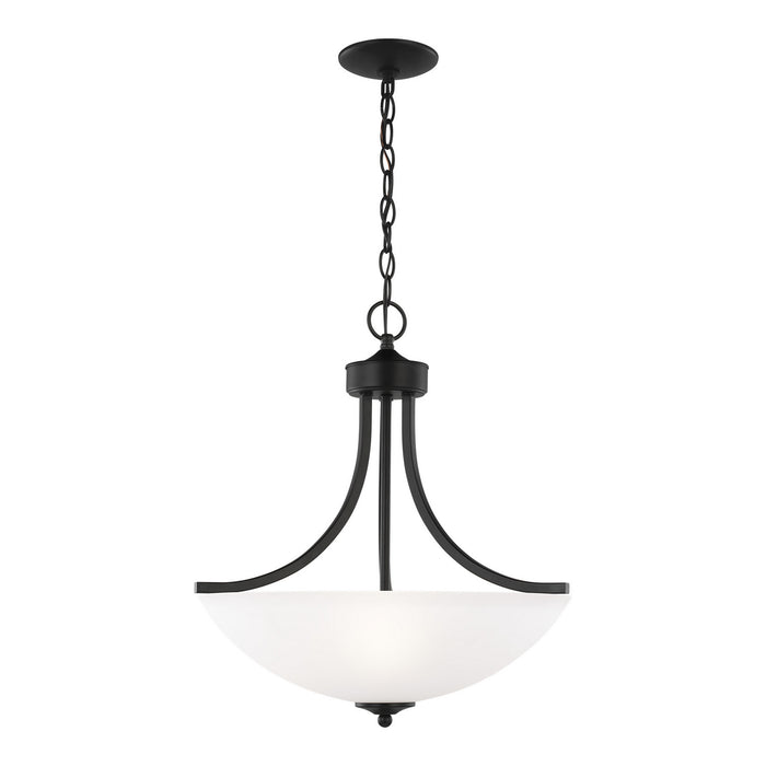 Generation Lighting 6616503EN3-112 Three Light Pendant, Midnight Black