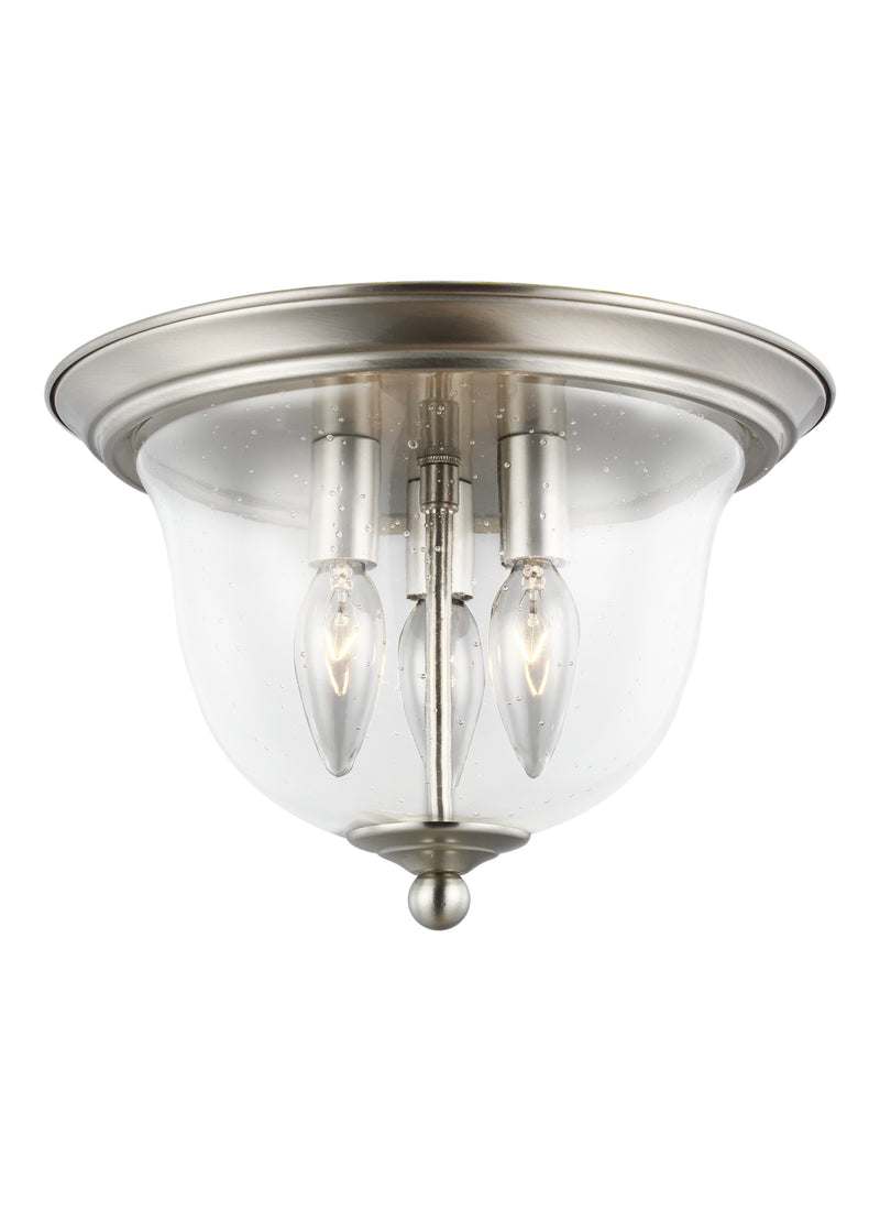 Generation Lighting 7514503-962 Three Light Flush Mount, Brushed Nickel