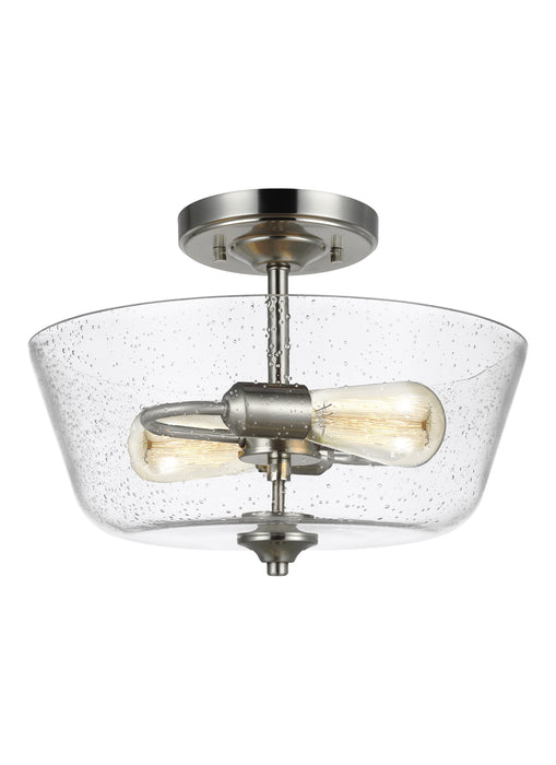 Generation Lighting 7714502-962 Two Light Semi-Flush Mount, Brushed Nickel