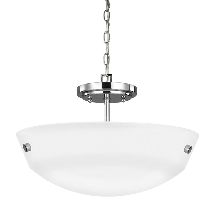 Generation Lighting 7715202-05 Two Light Semi-Flush Convertible Pendant, Chrome