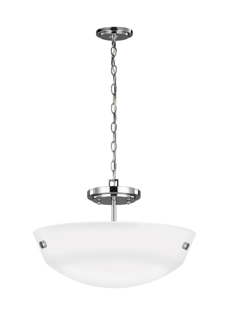 Generation Lighting 7715202-05 Two Light Semi-Flush Convertible Pendant, Chrome