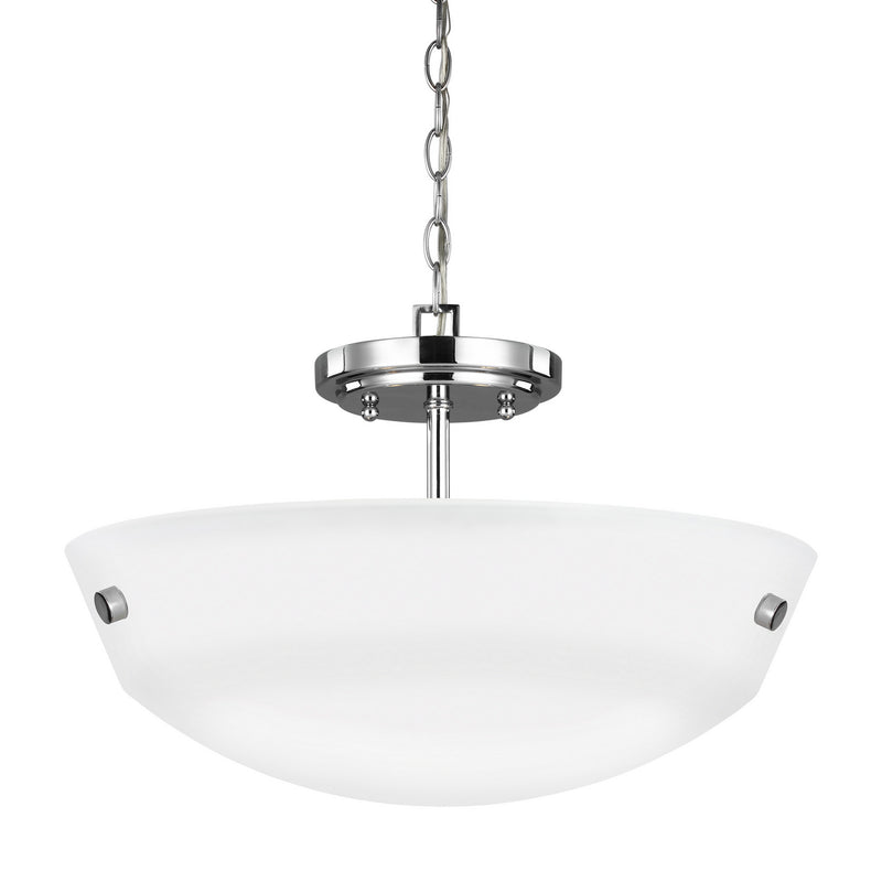 Generation Lighting 7715202EN3-05 Two Light Semi-Flush Convertible Pendant, Chrome