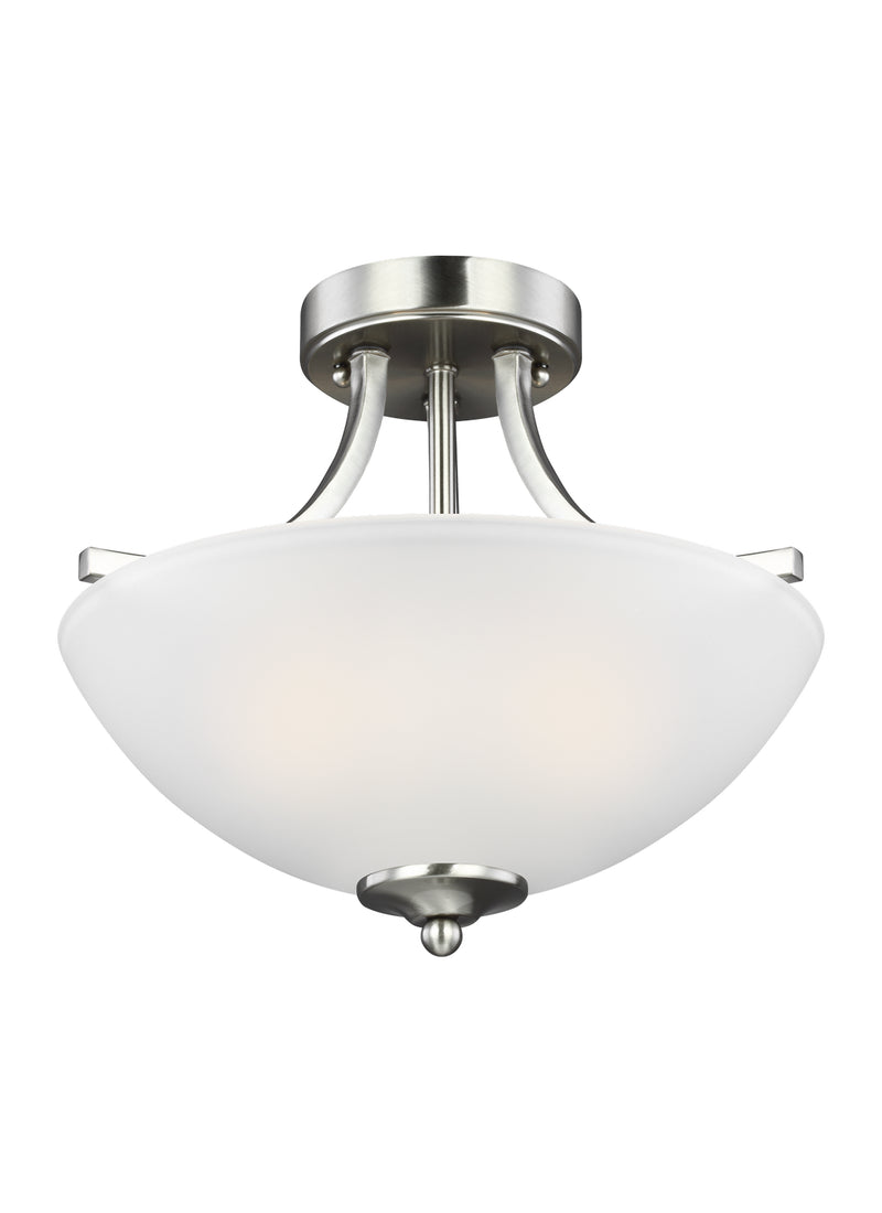Generation Lighting 7716502-962 Two Light Semi-Flush Convertible Pendant, Brushed Nickel