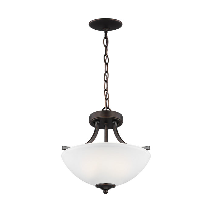 Generation Lighting 7716502EN3-710 Two Light Semi-Flush Convertible Pendant, Bronze