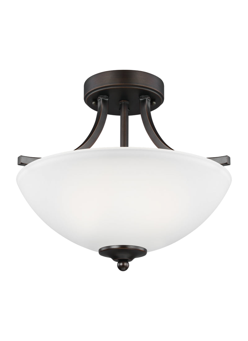 Generation Lighting 7716502EN3-710 Two Light Semi-Flush Convertible Pendant, Bronze