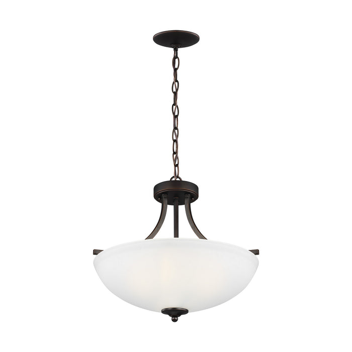 Generation Lighting 7716503EN3-710 Three Light Semi-Flush Convertible Pendant, Bronze