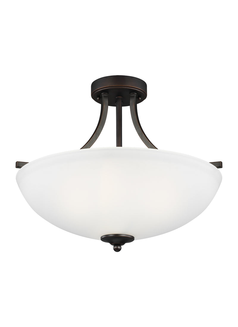 Generation Lighting 7716503EN3-710 Three Light Semi-Flush Convertible Pendant, Bronze