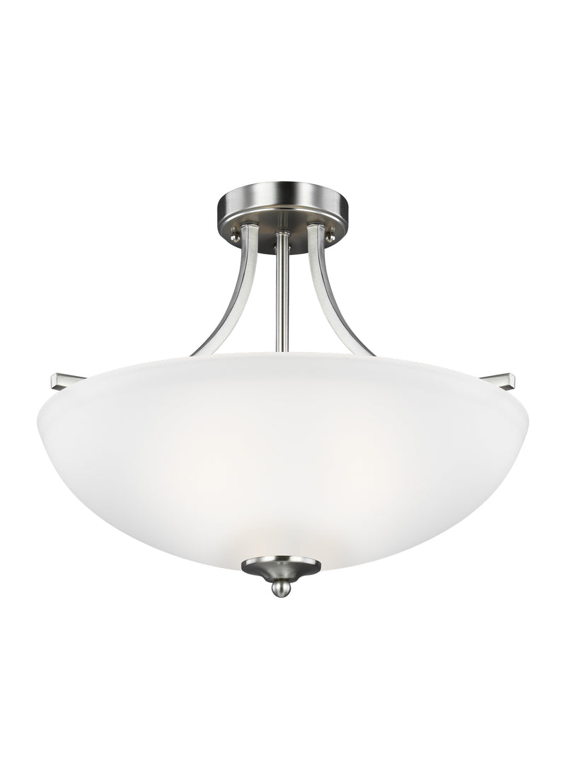 Generation Lighting 7716503EN3-962 Three Light Semi-Flush Convertible Pendant, Brushed Nickel