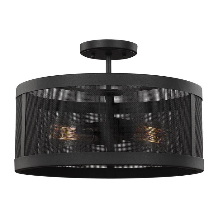 Visual Comfort Studio 7728502-12 Two Light Semi-Flush Convertible Pendant, Black