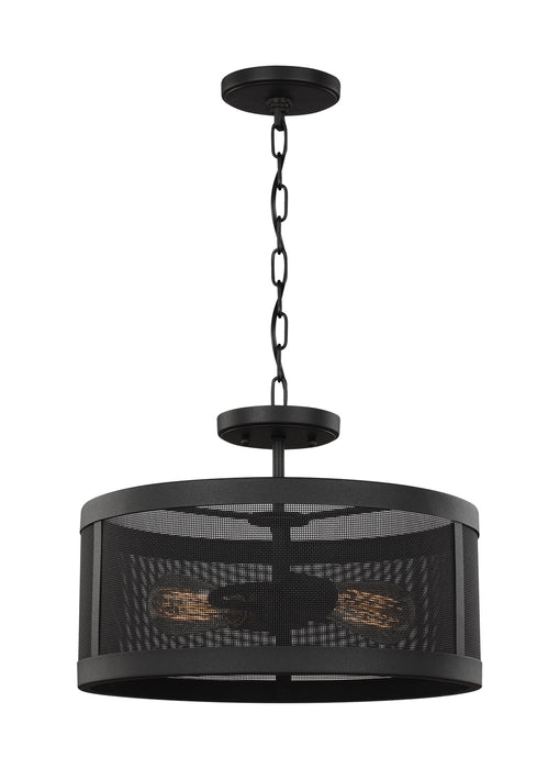 Visual Comfort Studio 7728502-12 Two Light Semi-Flush Convertible Pendant, Black