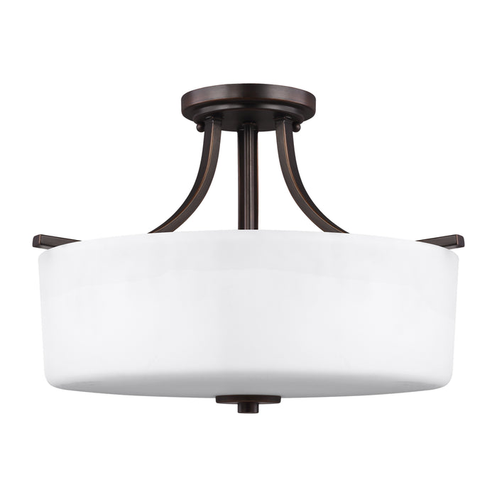 Generation Lighting 7728803-710 Three Light Semi-Flush Mount, Bronze