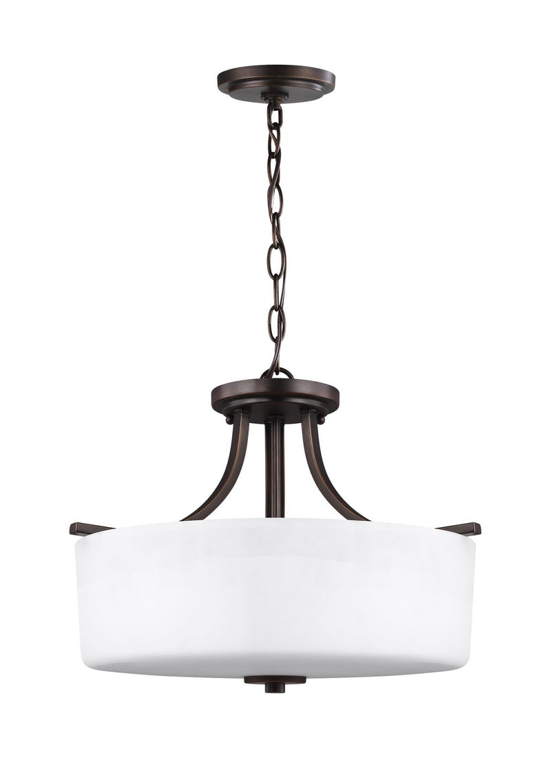 Generation Lighting 7728803EN3-710 Three Light Semi-Flush Mount, Bronze