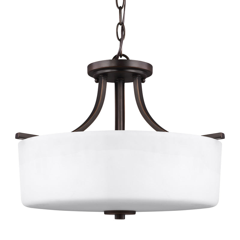 Generation Lighting 7728803EN3-710 Three Light Semi-Flush Mount, Bronze