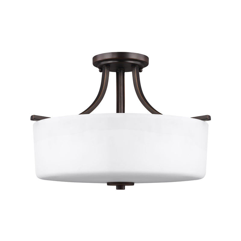 Generation Lighting 7728803EN3-710 Three Light Semi-Flush Mount, Bronze