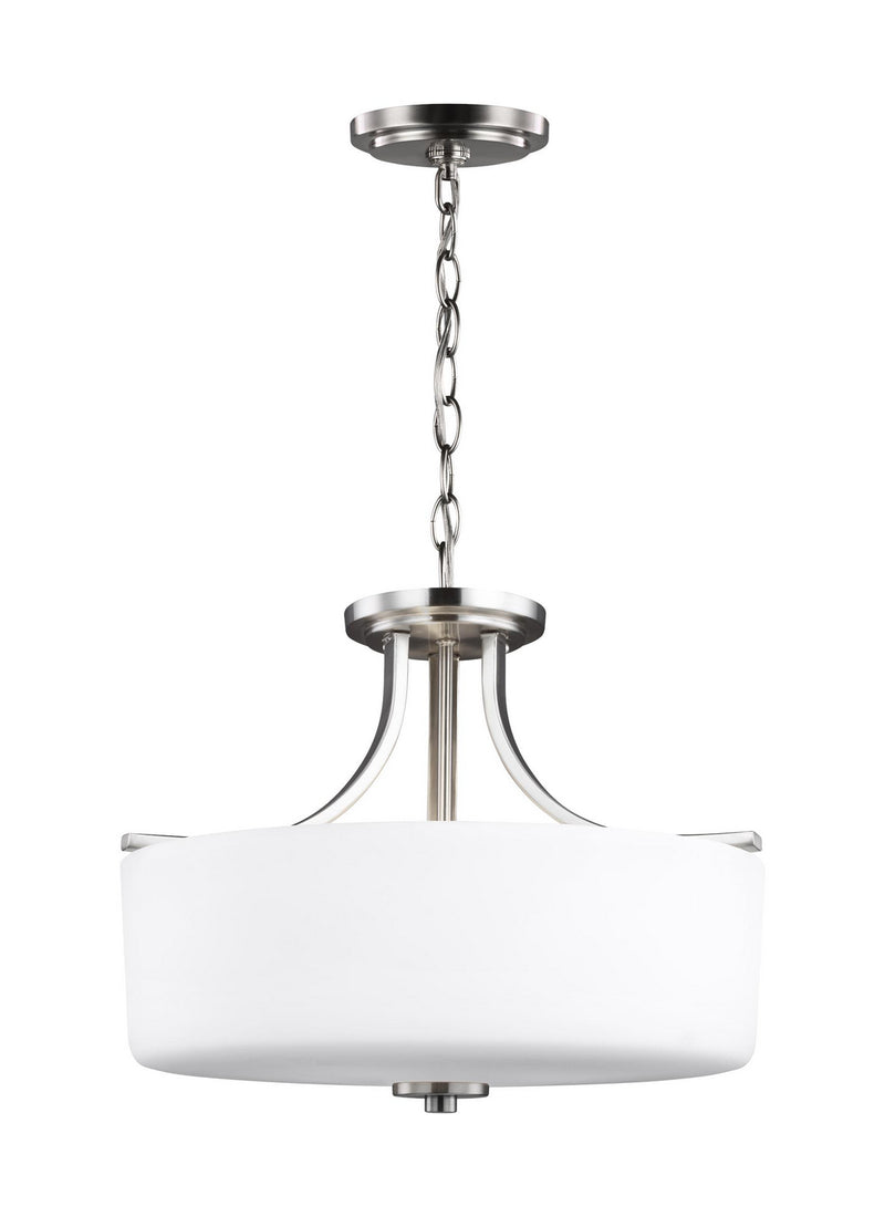 Generation Lighting 7728803EN3-962 Three Light Semi-Flush Mount, Brushed Nickel