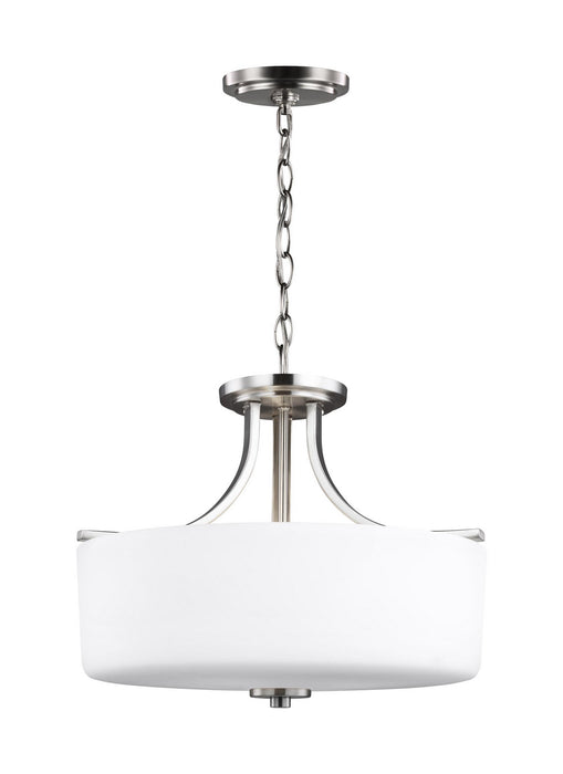 Generation Lighting 7728803EN3-962 Three Light Semi-Flush Mount, Brushed Nickel