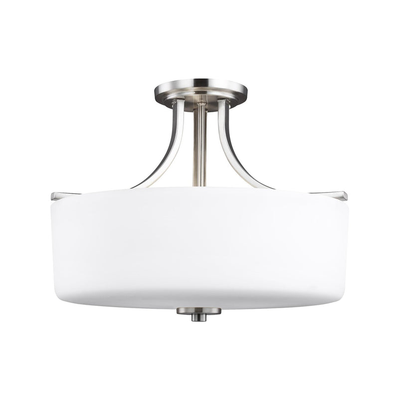 Generation Lighting 7728803EN3-962 Three Light Semi-Flush Mount, Brushed Nickel