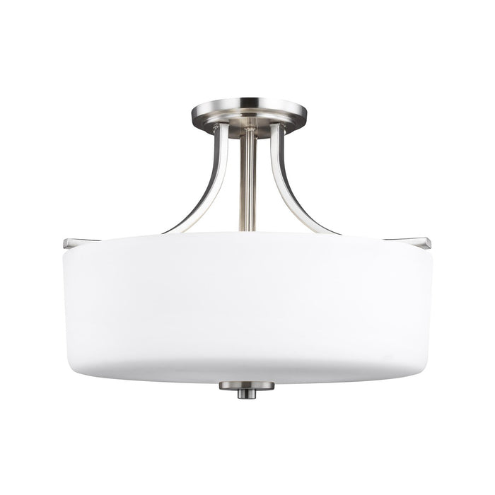 Generation Lighting 7728803EN3-962 Three Light Semi-Flush Mount, Brushed Nickel