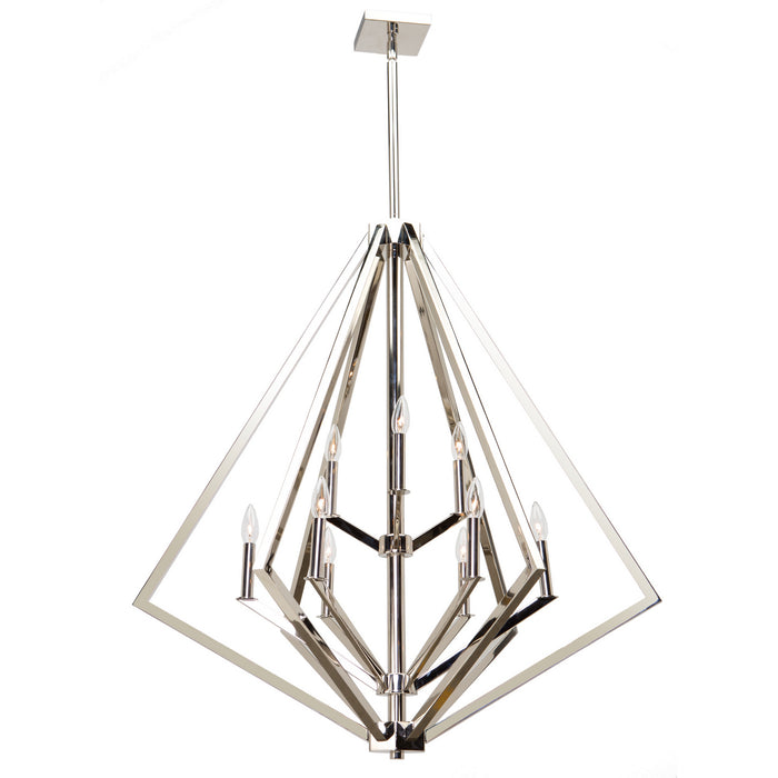 Artcraft AC10689PN Nine Light Chandelier, Polished Nickel