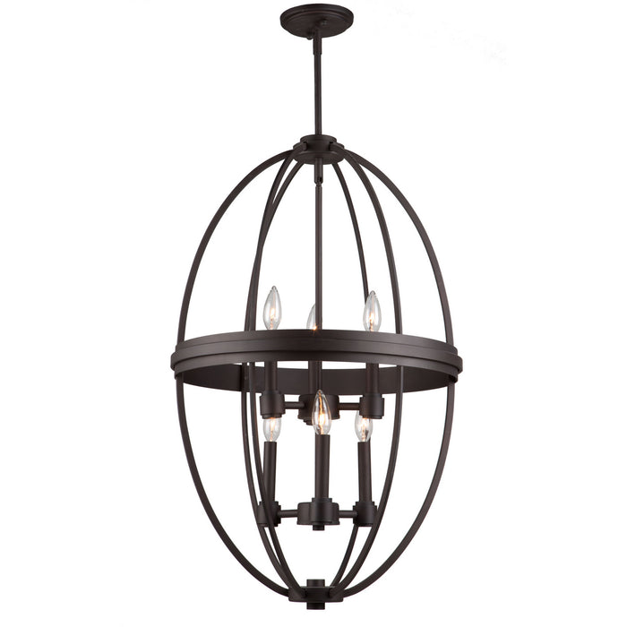 Artcraft AC10696OB Six Light Chandelier, Oil Rubbed Bronze