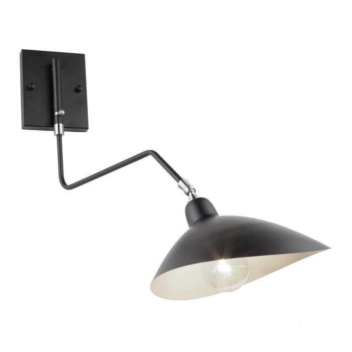 Artcraft AC11217 One Light Wall Sconce, Black/White Interior