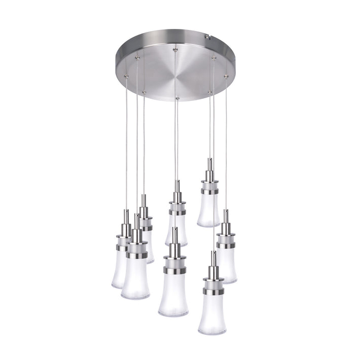 Artcraft AC7508 LED Chandelier, Polished Nickel
