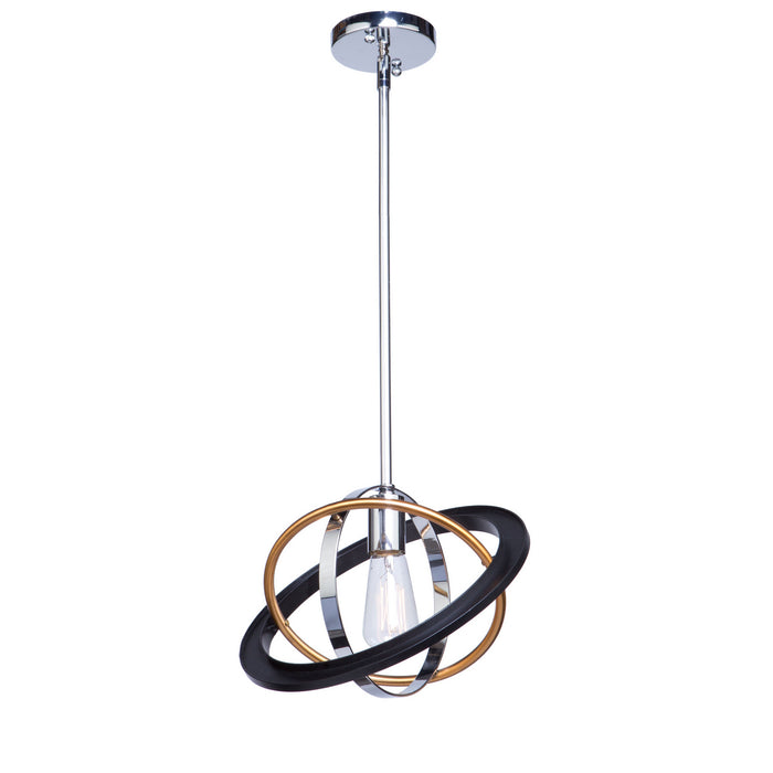 Artcraft CL15111 One Light Pendant, Dark Bronze, Chrome, Satin Brass