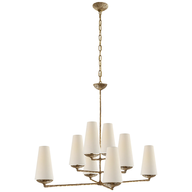 Visual Comfort Signature ARN 5205GP-L Eight Light Chandelier, Gilded Plaster
