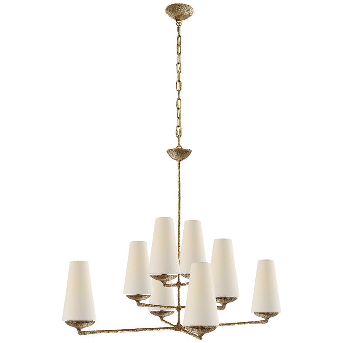 Visual Comfort Signature ARN 5205GP-L Eight Light Chandelier, Gilded Plaster
