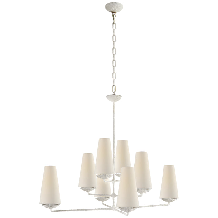 Visual Comfort Signature ARN 5205PL-L Eight Light Chandelier, Plaster White