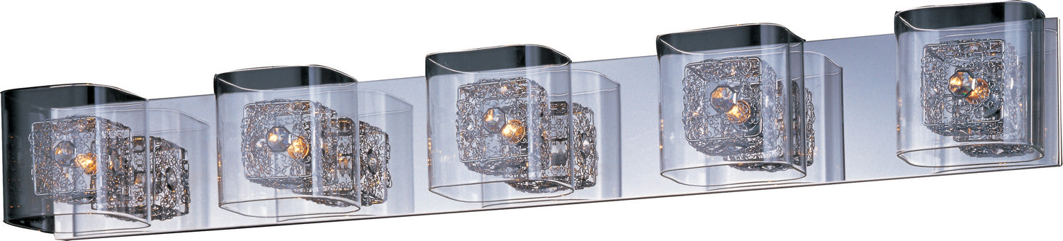 ET2 E22835-18SVPC Five Light Bath Vanity, Polished Chrome