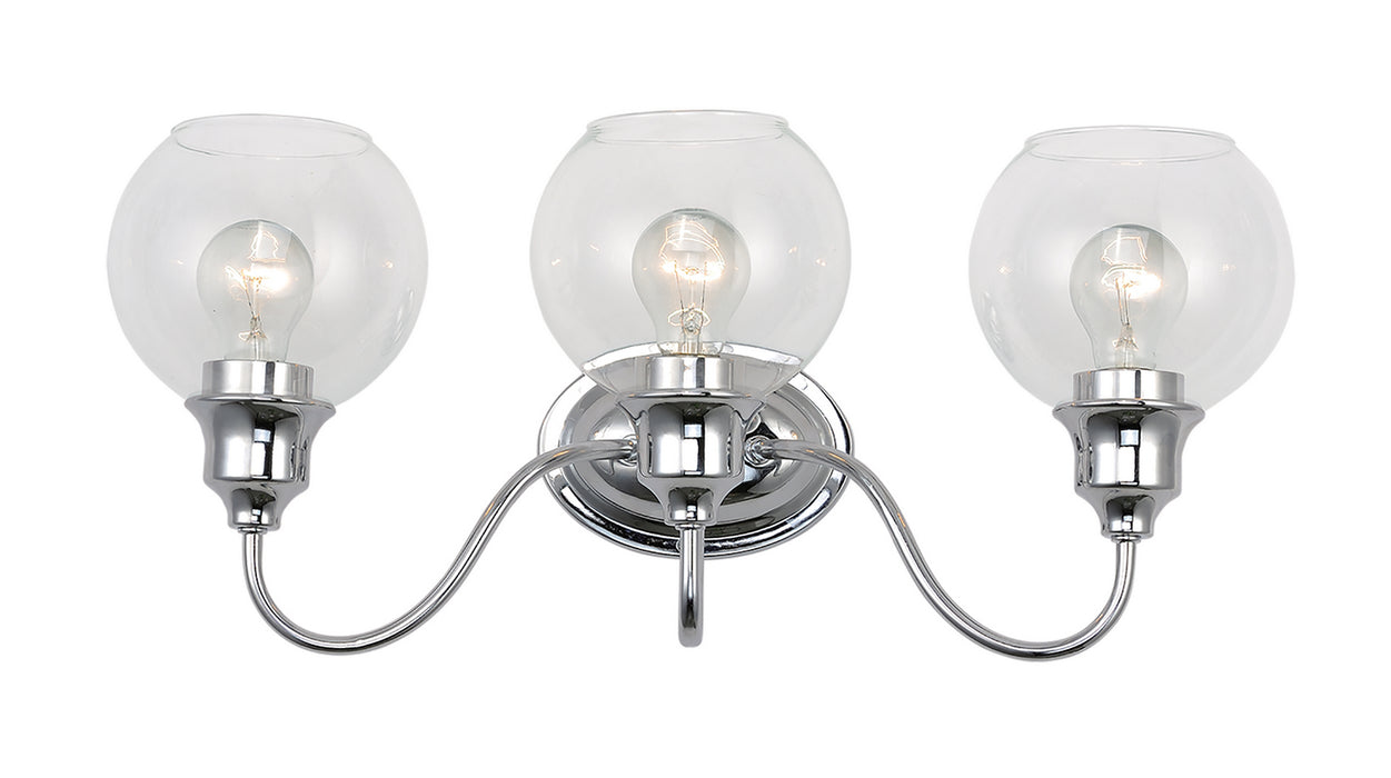 Maxim 1113CLPC Three Light Bath Vanity, Polished Chrome