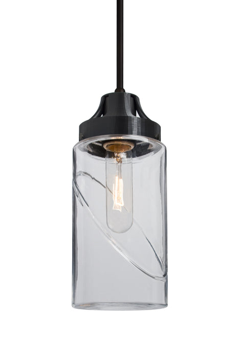 Besa 1JC-BLINKCL-BK One Light Pendant, Black