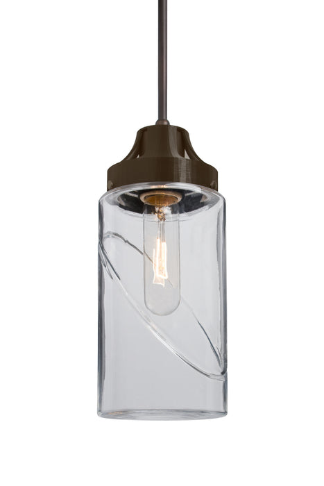 Besa 1JC-BLINKCL-BR One Light Pendant, Bronze