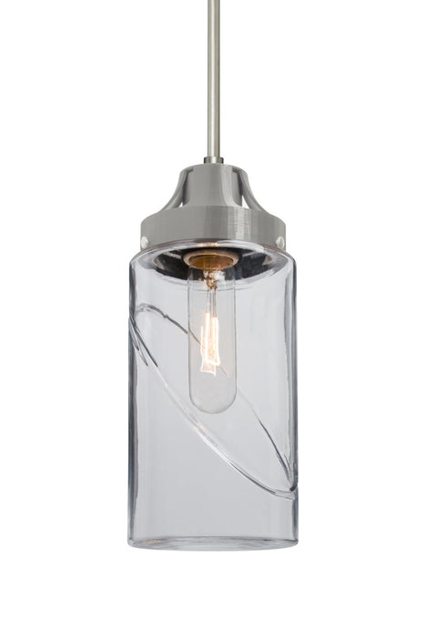 Besa 1JC-BLINKCL-SN One Light Pendant, Satin Nickel