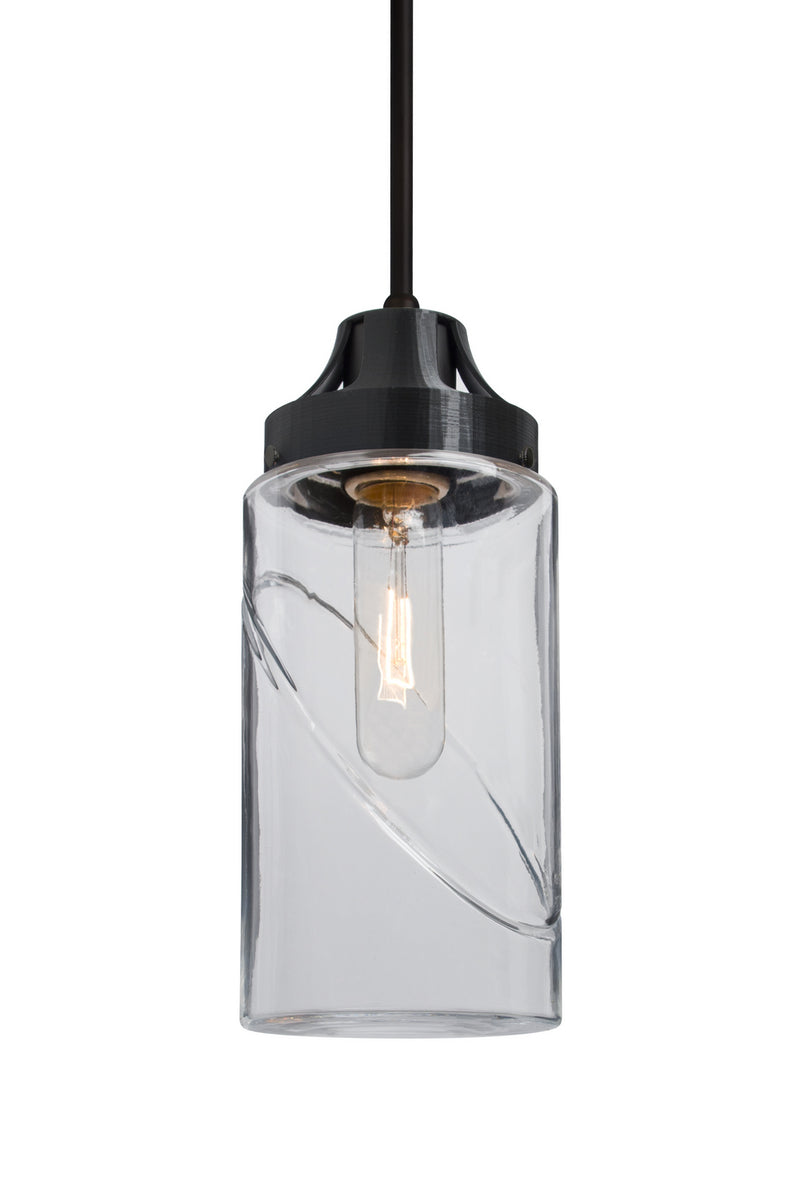 Besa 1JT-BLINKCL-BK One Light Pendant, Black
