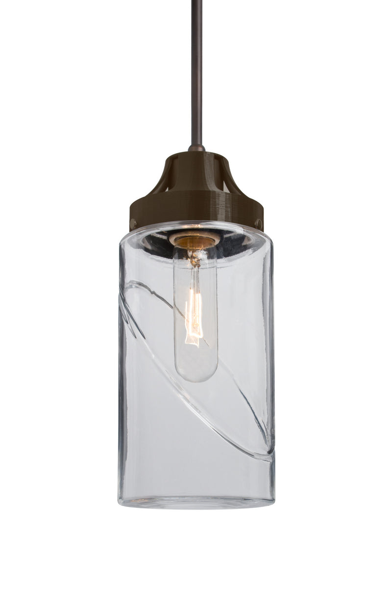 Besa 1JT-BLINKCL-BR One Light Pendant, Bronze