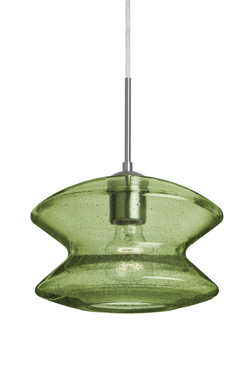 Besa 1JT-ZENMS-SN One Light Pendant, Satin Nickel