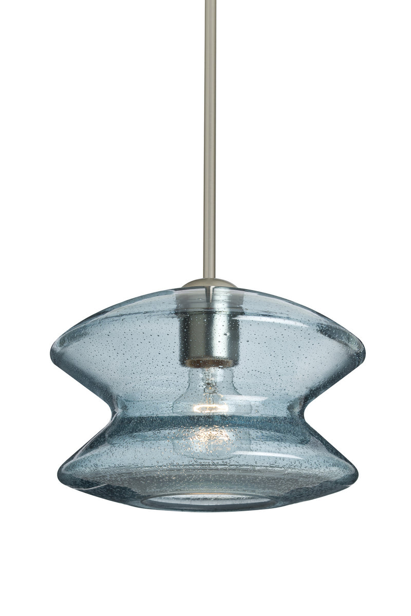 Besa 1TT-ZENBL-SN One Light Pendant, Satin Nickel