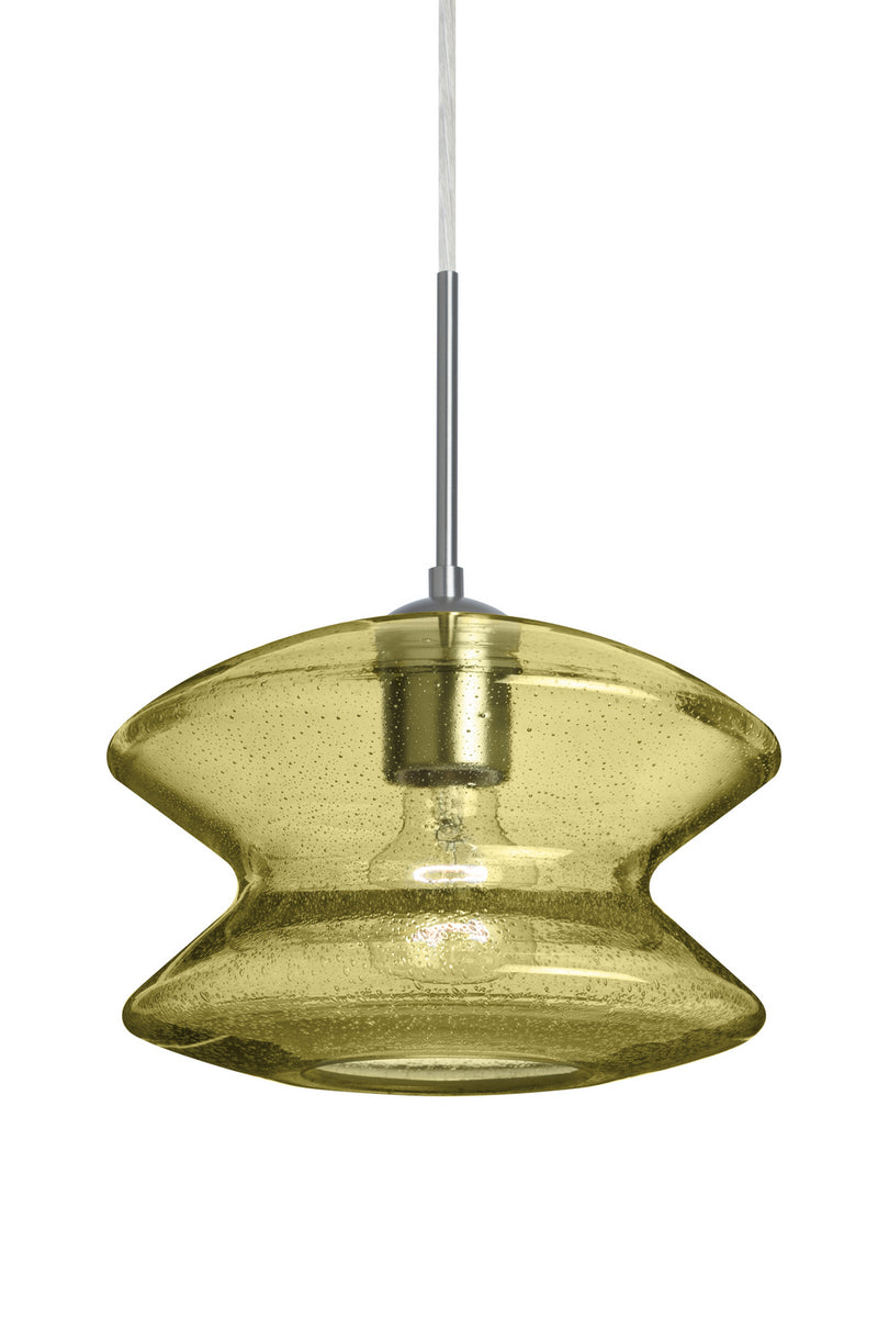 Besa 1JT-ZENGD-SN One Light Pendant, Satin Nickel