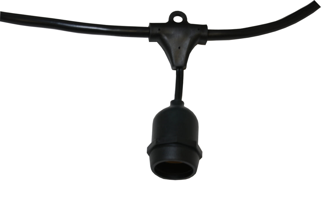 American Lighting LS-MS-24-100-BK 100-Foot Suspended String Light, Black