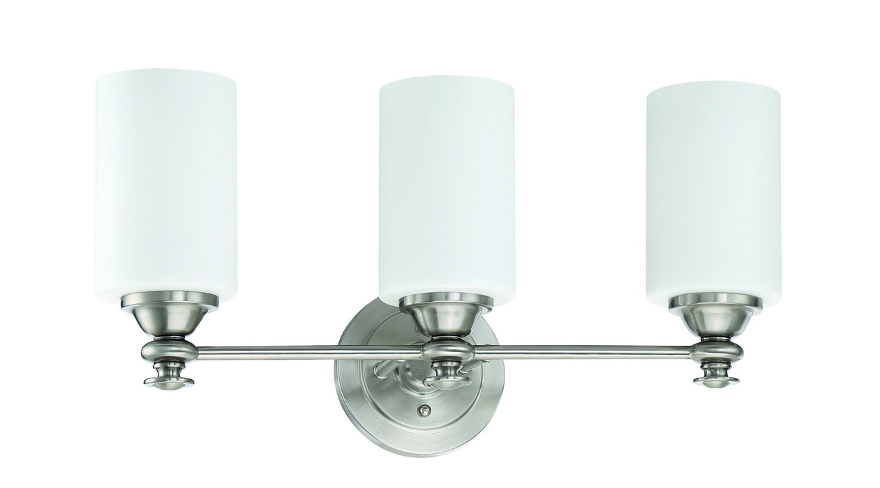 Craftmade 49803-BNK Three Light Vanity, Brushed Polished Nickel