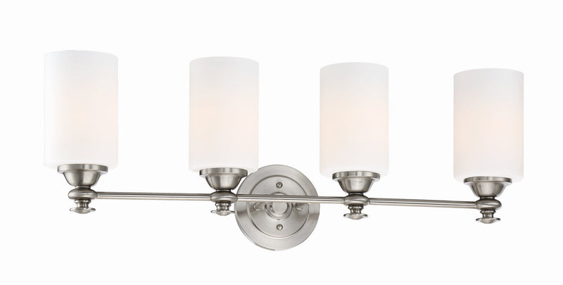 Craftmade 49804-BNK Four Light Vanity, Brushed Polished Nickel