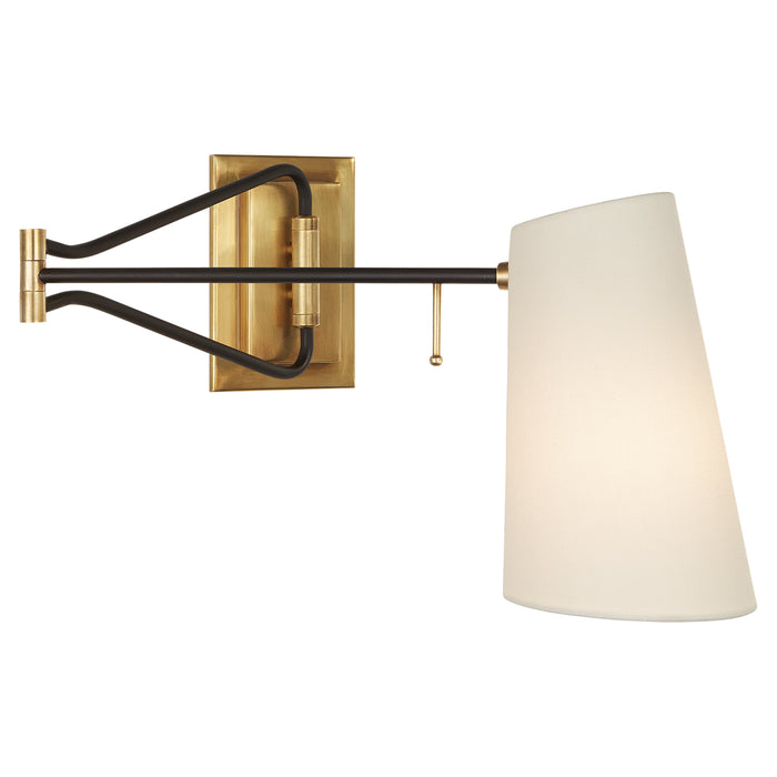 Visual Comfort Signature ARN 2650HAB/BLK-L One Light Wall Sconce, Hand-Rubbed Antique Brass and Black
