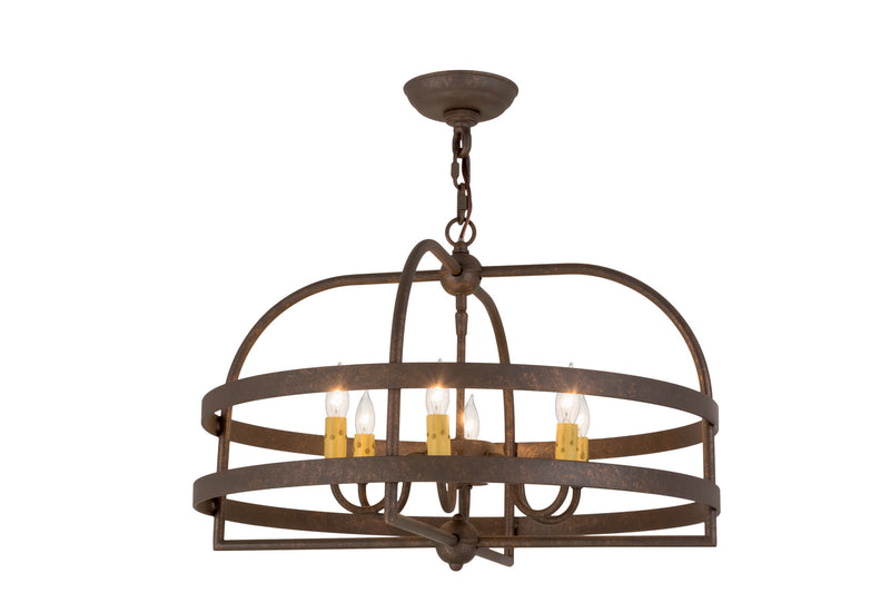 Meyda Tiffany 115278 Six Light Pendant, Gilded Tobacco