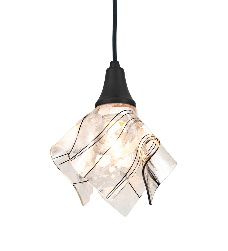Meyda Tiffany 142576 One Light Pendant, Black Metal