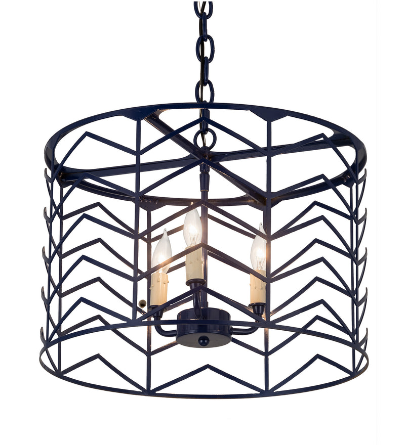 Meyda Tiffany 179675 Three Light Pendant, Blue Midnight