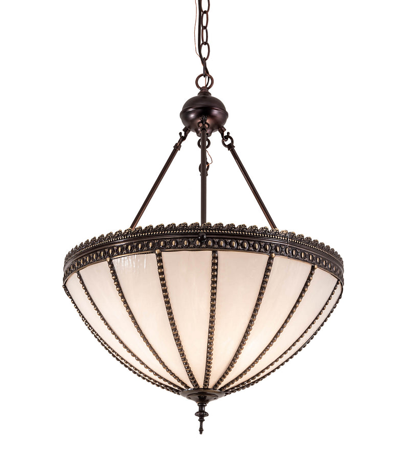 Meyda Tiffany 198338 Three light Inverted Pendant, Craftsman Brown