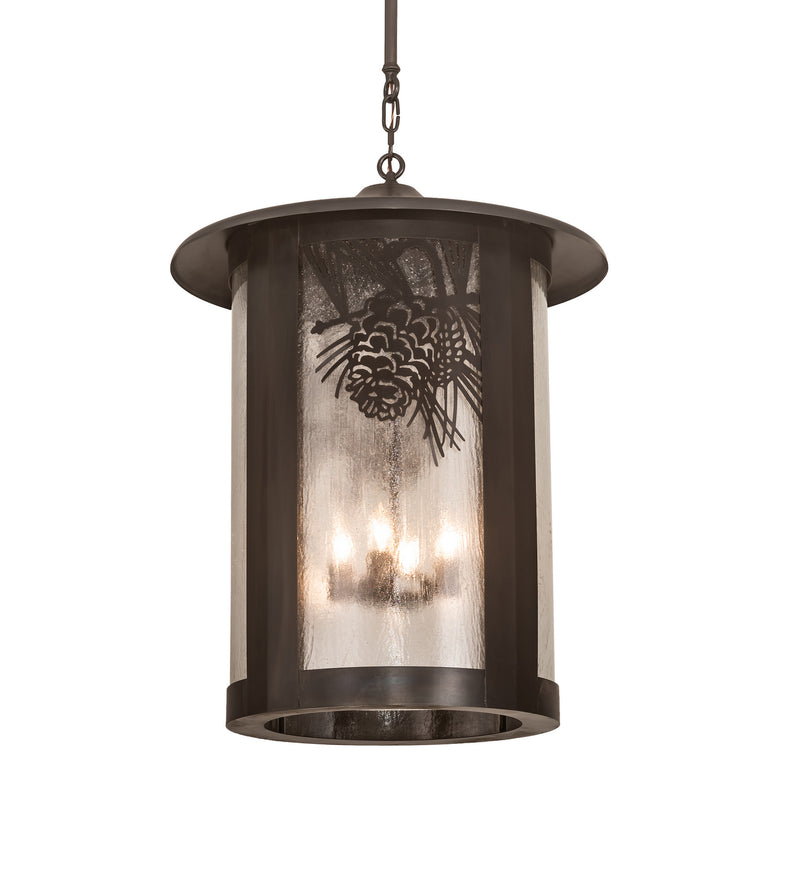 Meyda Tiffany 198603 Four Light Pendant, Craftsman Brown